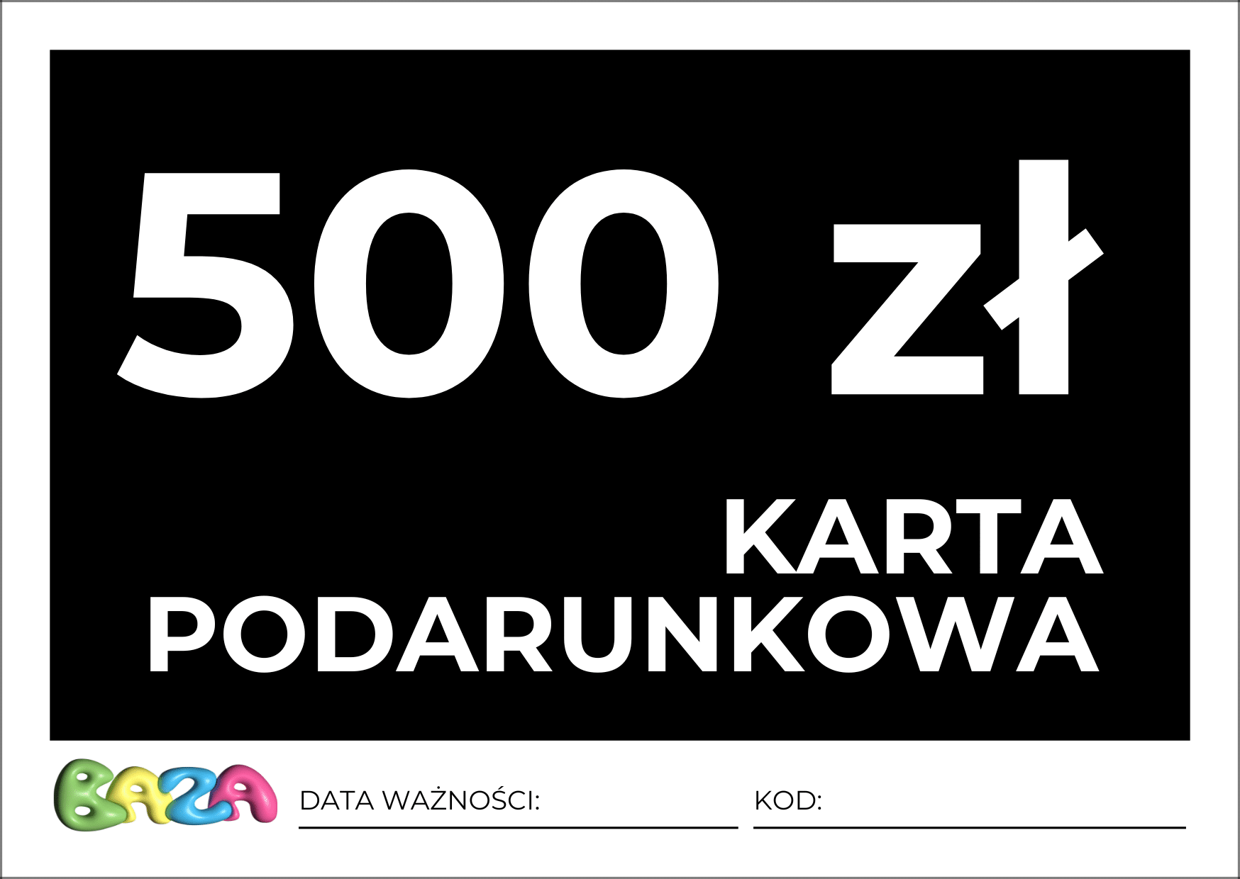 Karta Podarunkowa O Wartości 500 Zł